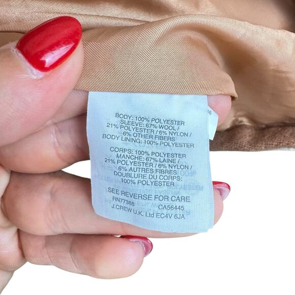 Madewell Brown Beige Colorblock Faux Mink Fur Long Length Ribbon Tie Jacket - Picture 14 of 16